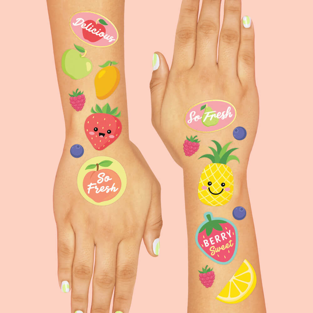 Fruity Tuity Tats - 54 Foil Temporary Tattoos