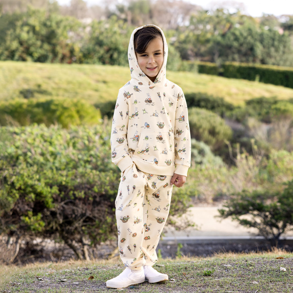 Bunny Workshop French Terry Kids Daywear Jogger Set - HoneyBug 