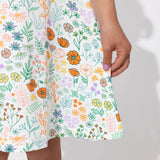 Summer Floral Bamboo Girls' Short Sleeve Dress - HoneyBug 