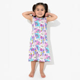 Comic Purple Bamboo Girls' Sleeveless Dress - HoneyBug 