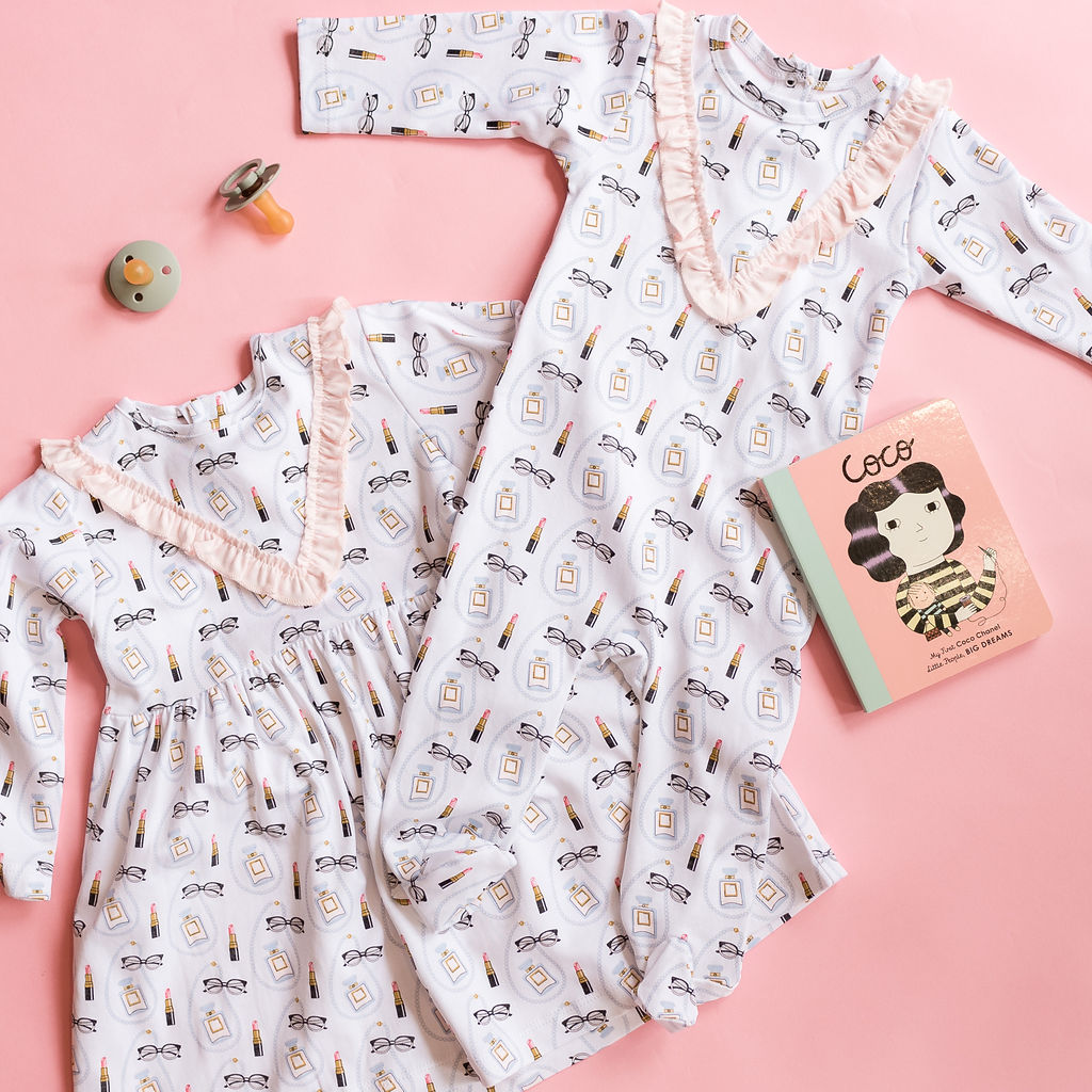 Coco Print Footie with Ruffle - HoneyBug 