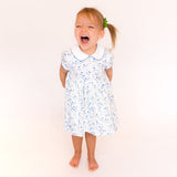 Arabella Blue Floral Dress - HoneyBug 