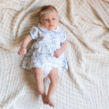 Arabella Blue Floral Dress - HoneyBug 