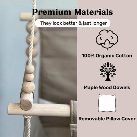 Organic Cotton Indoor High Back Swing Sand