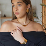 Callan Irregular Disc Earring - HoneyBug 