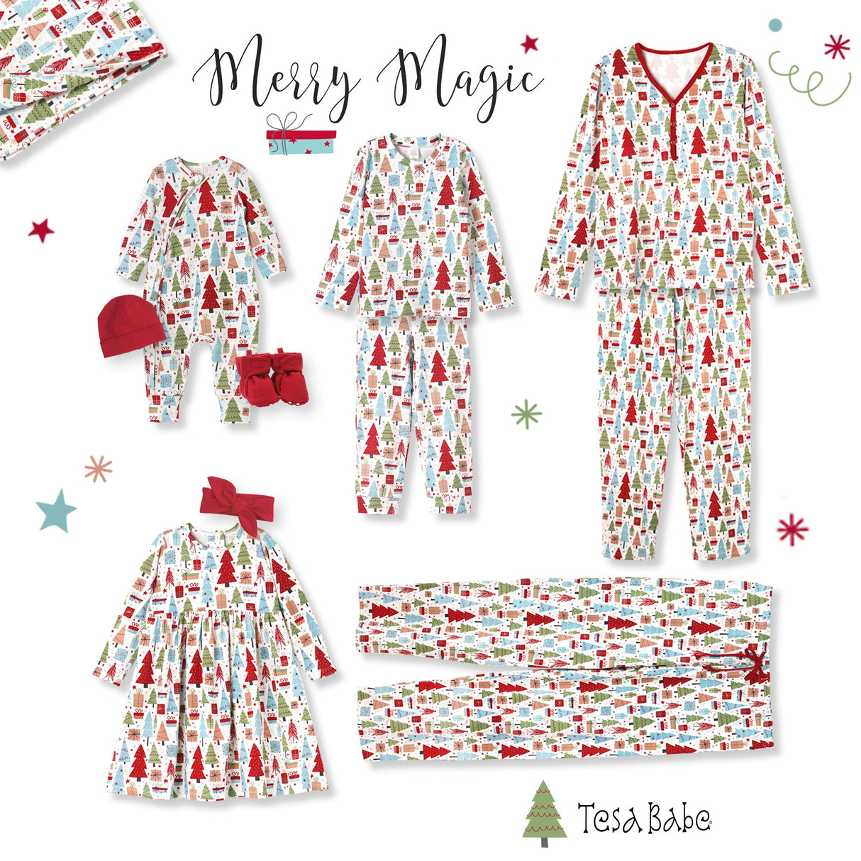 Christmas Merry Adult Bamboo Pajama Pants - Family Matching - HoneyBug 