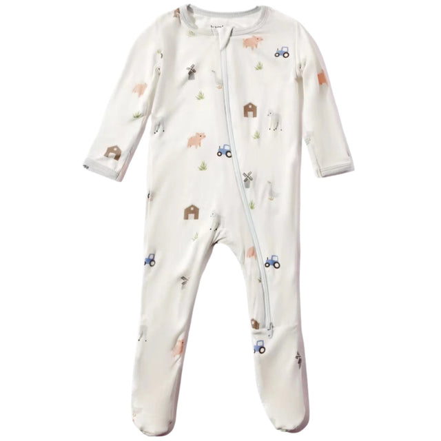 Farm Animals Zippered Footie - HoneyBug 