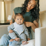 Cotton Muslin + Fleece Bandana Bib 4 Pack - Pressed Petals - HoneyBug 