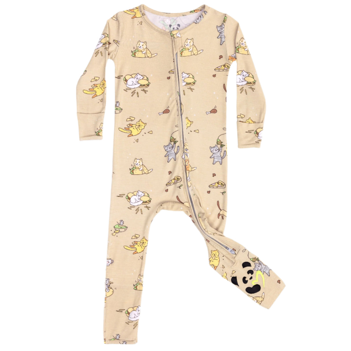 Foodie Cats Bamboo Convertible Footie - HoneyBug 