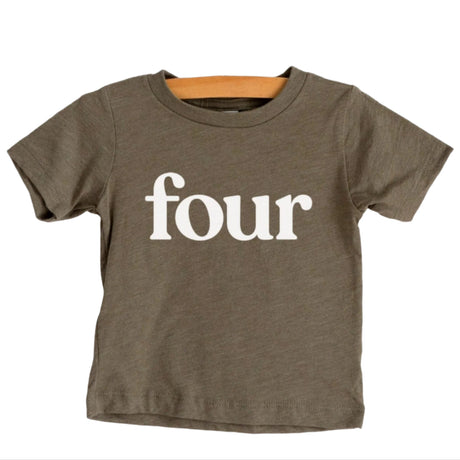 Four Modern Birthday Shirt Kids Tee - HoneyBug 