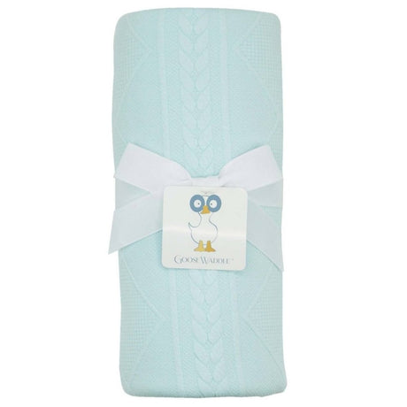 Mint Knit Blanket - HoneyBug 