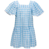 Cornflower Gingham Beach Dress - HoneyBug 