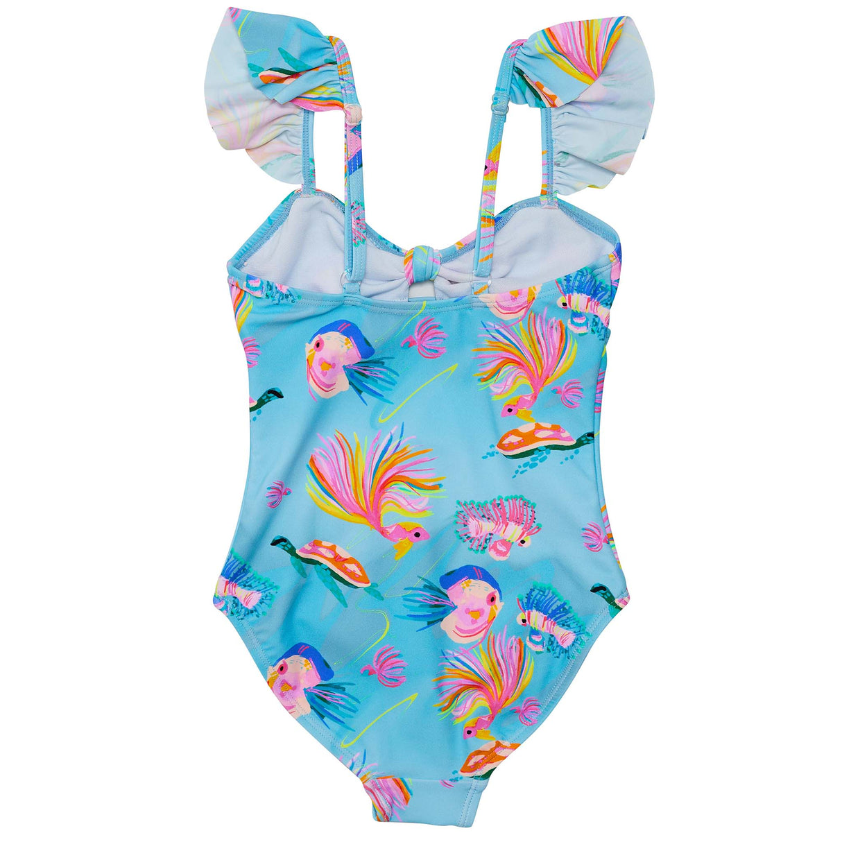 Kaleido Fish Sustainable Frill Swimsuit - HoneyBug 