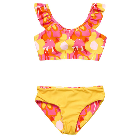 Pop of Sunshine Frill Crop Bikini - HoneyBug 