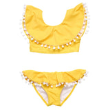 Hello Yellow Flounce Bikini - HoneyBug 
