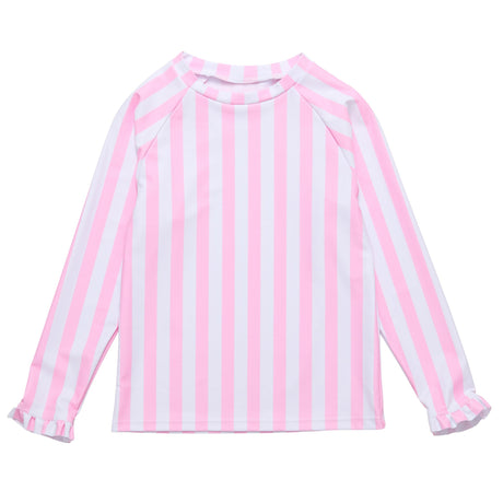Pink Stripe LS Rash Top - HoneyBug 