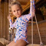 Tropicana Vacay Sustainable Leg Frill Surf Suit - HoneyBug 