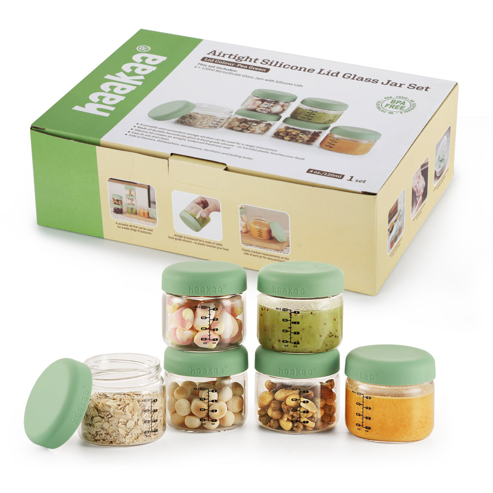 Haakaa Sealed Glass Storage Jar Set - HoneyBug 