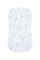 Blue Giraffe Print Burp Cloth - HoneyBug 
