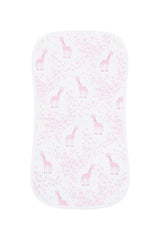Pink Giraffe Print Burp Cloth - HoneyBug 