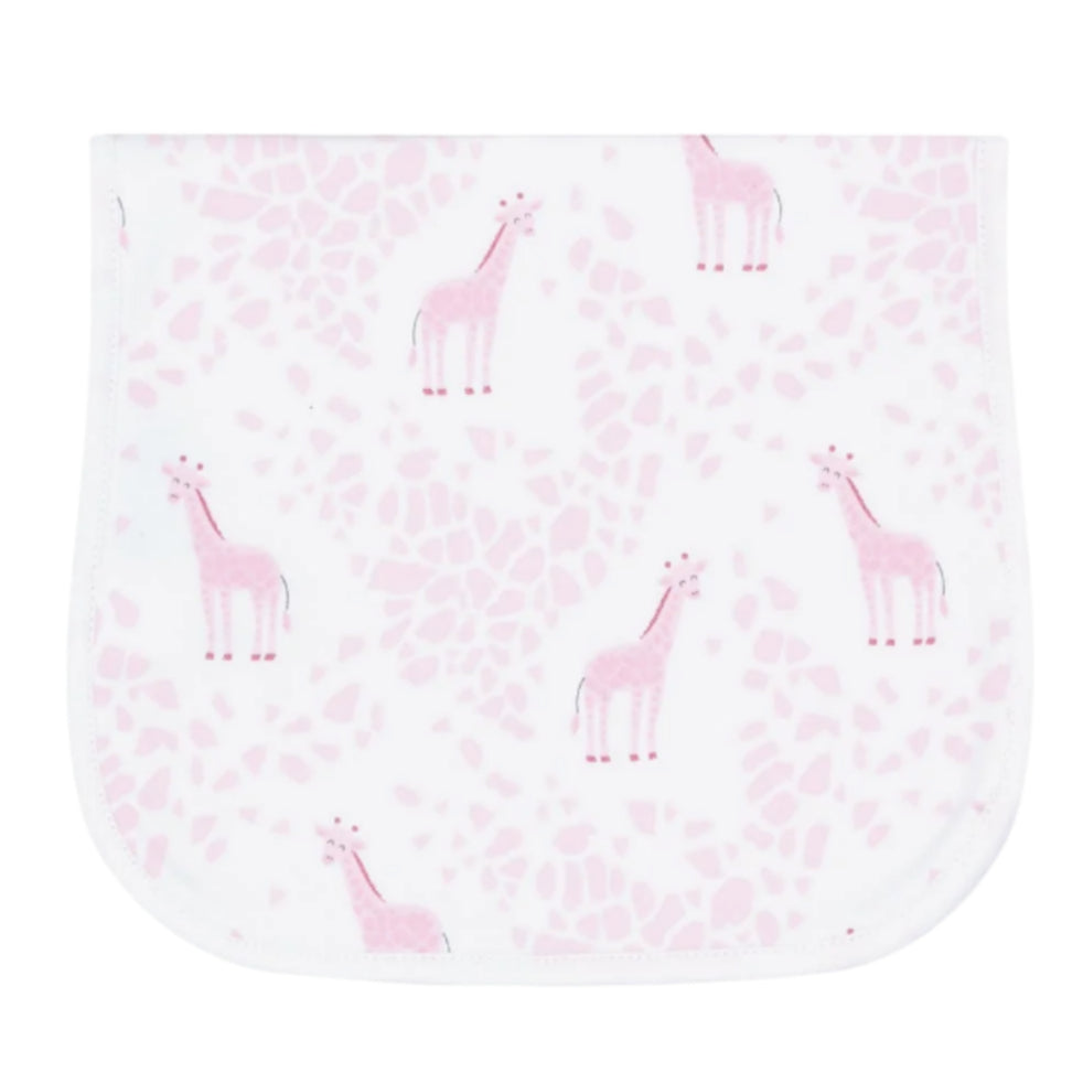 Pink Giraffe Print Burp Cloth - HoneyBug 