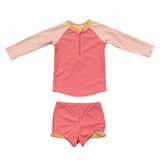 Girl's Zip Rash Guard Swimsuit