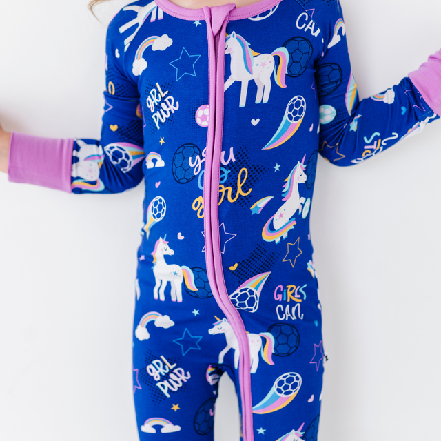 Unicorn Goals Convertible Footies - HoneyBug 