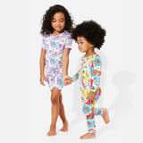 Comic Purple Bamboo Kids Pajama Short Set - HoneyBug 