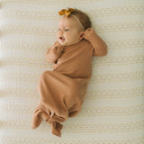 Cotton Muslin Crib Sheet - Gold Diamond-Stripe - HoneyBug 