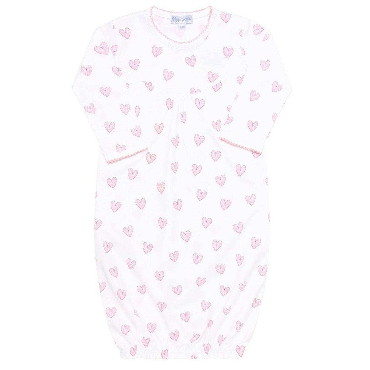 Pink Heart Print Gown  - HoneyBug 