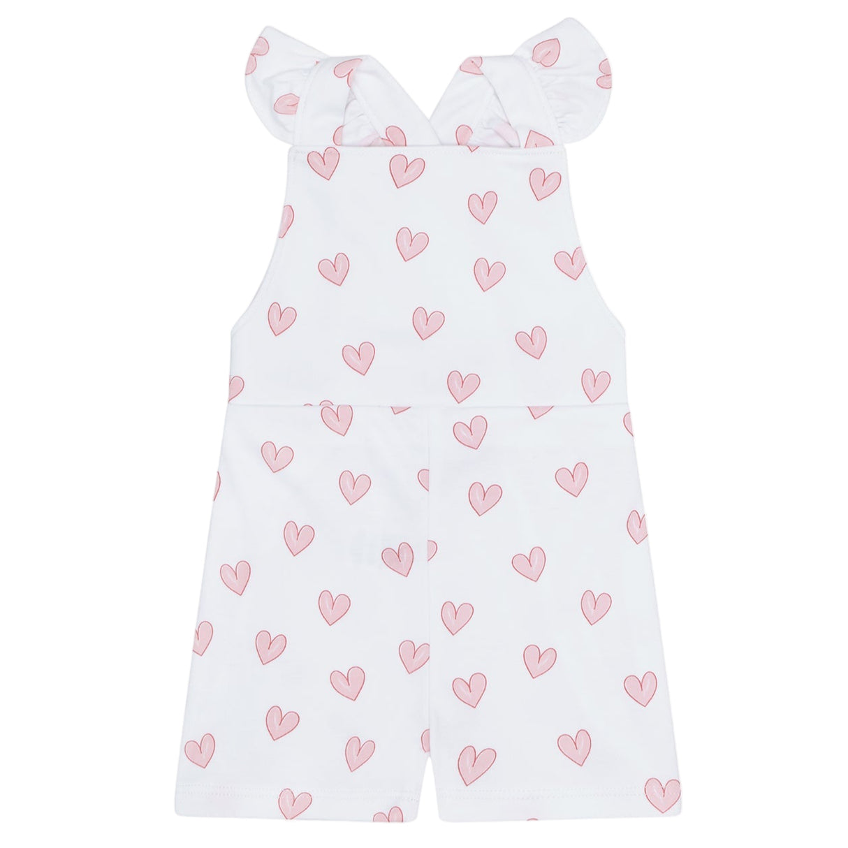 Pink Heart Print Romper - HoneyBug 