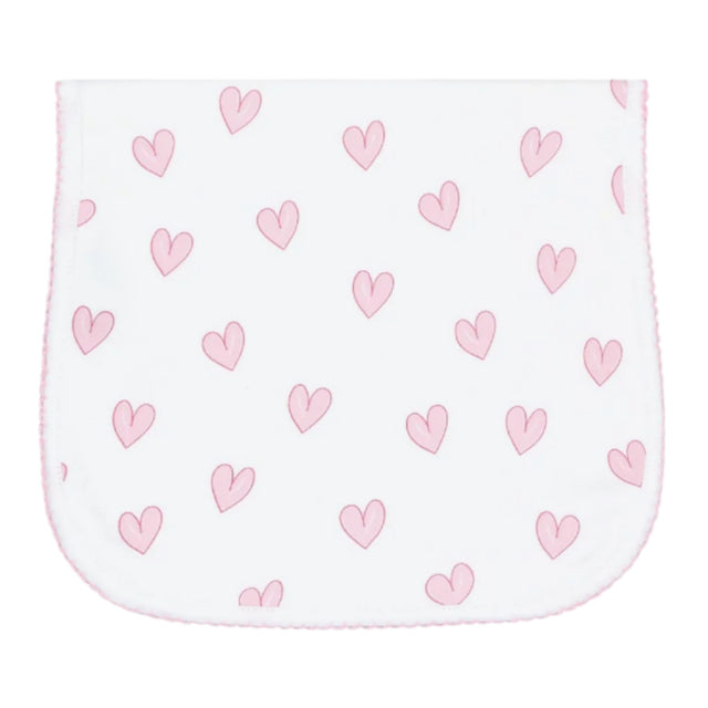 Pink Heart Print Burp Cloth - HoneyBug 