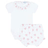 Pink Heart Print Onesie Set - HoneyBug 