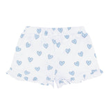 Blue Heart Print Shorts