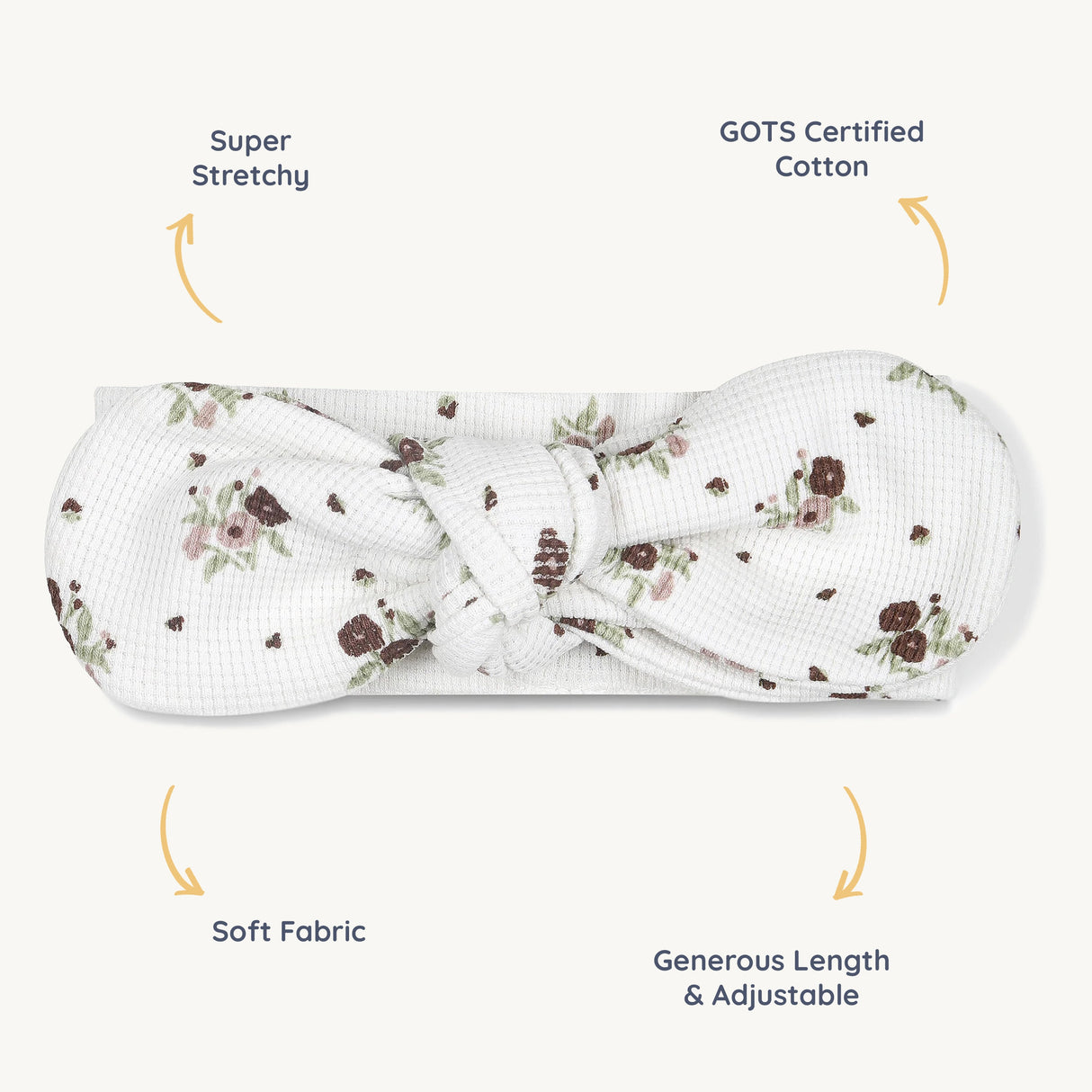 Organic Headwrap - Plum Ditsy - HoneyBug 