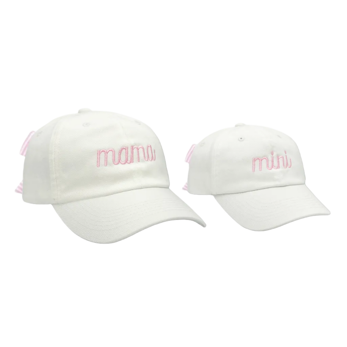 Mama & Mini Bow Baseball Hat Set (Baby & Adult, Youth & Adult)