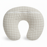 Beige Gingham Nursing Pillow Cover