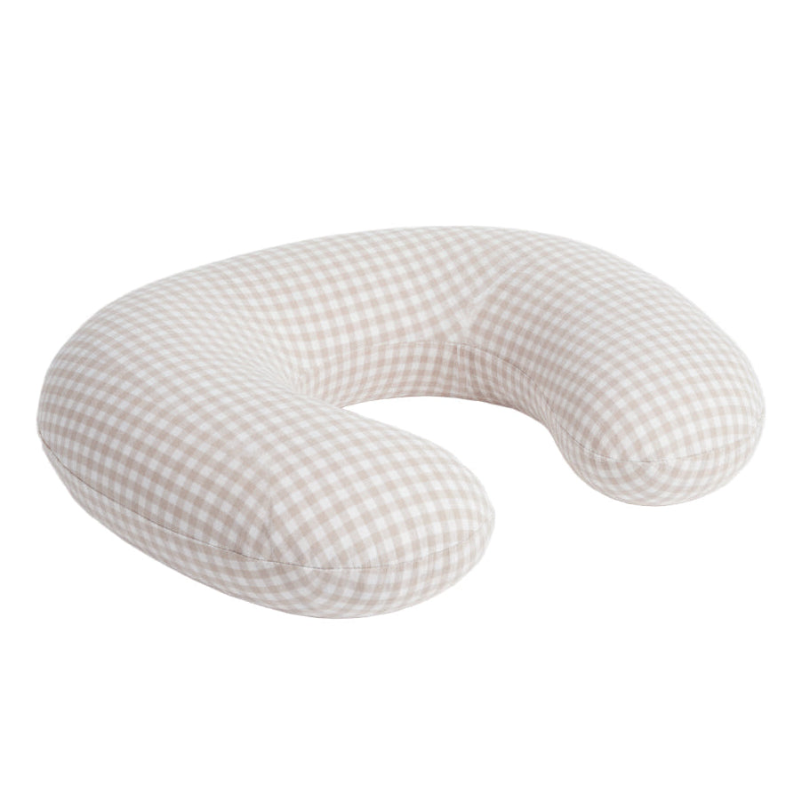 Beige Gingham Nursing Pillow Cover