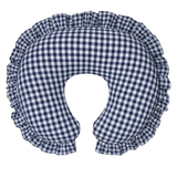 Blue Gingham Ruffle Nursing Pillow Cover