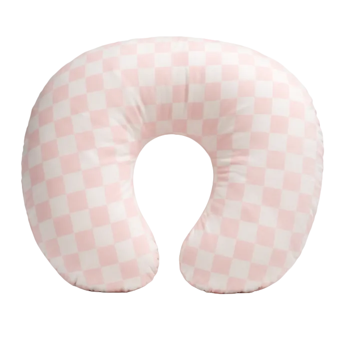 Sugar Pink & White Checkered Nursing Pillow Cover