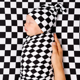 Race Black & White Checkered Stretch Swaddle
