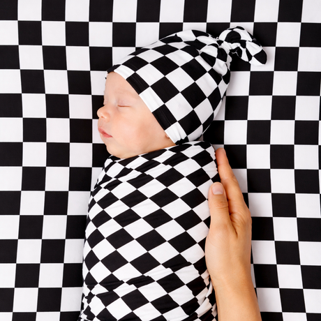 Race Black Checkered Knotted Hat