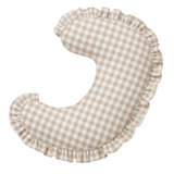 Beige Gingham Ruffle Nursing Pillow Cover