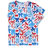 Bamboo Shorts Set | Red-White & Bows