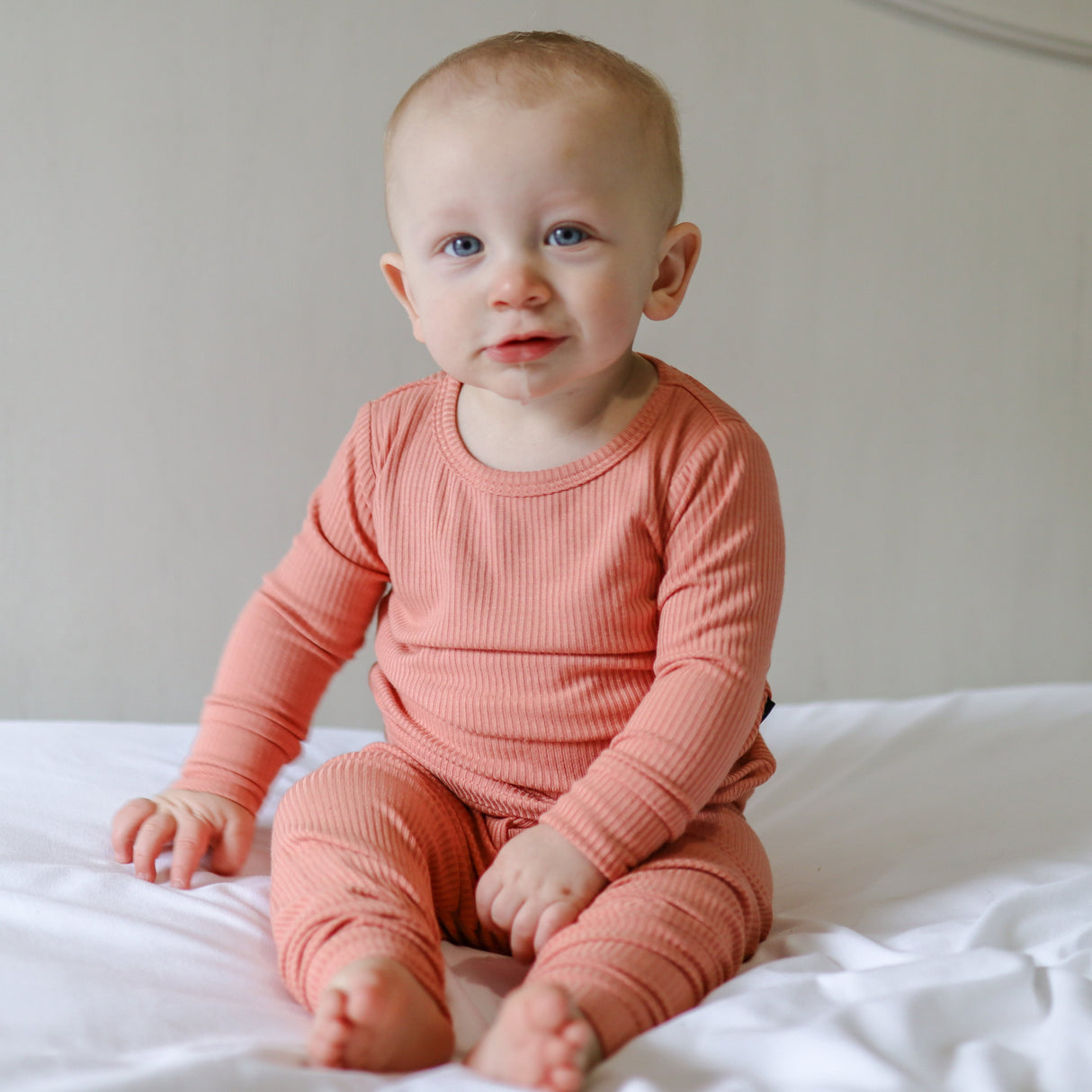 LONG SLEEVE 2 PIECE SETS- Red Rock Ribbed - HoneyBug 