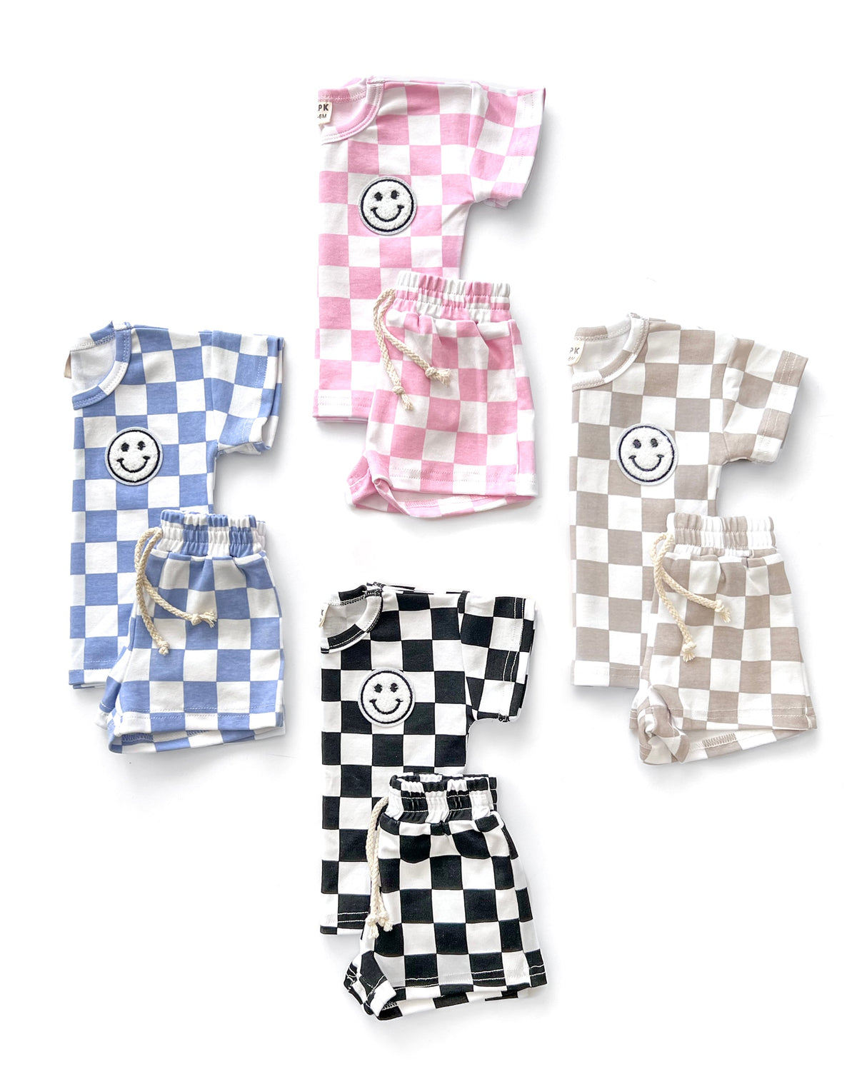 Checkered Shorts Set | Black - HoneyBug 