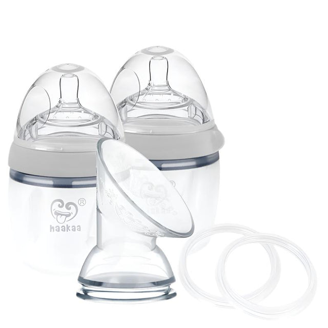 Haakaa Gen 3 Silicone Breast Pump and Bottle Pack 160 ml/6 oz - HoneyBug 