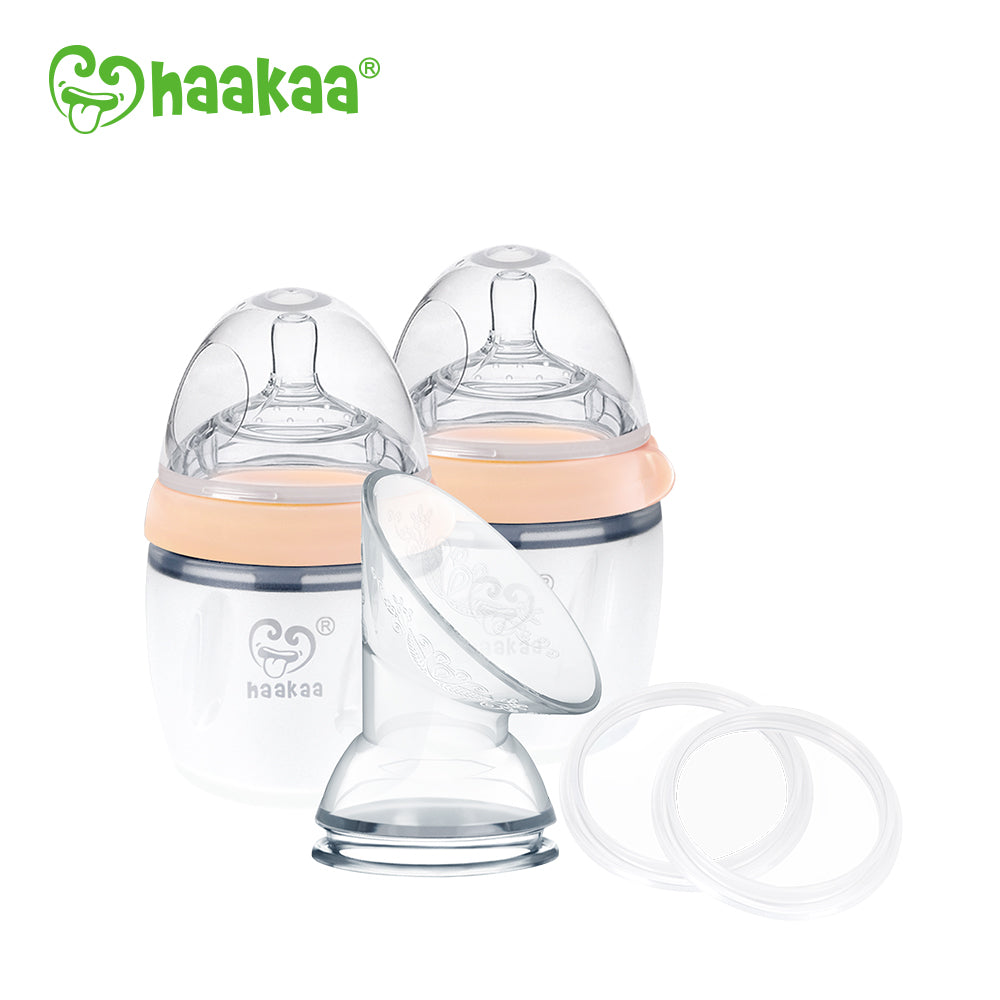 Haakaa Gen 3 Silicone Breast Pump and Bottle Pack 160 ml/6 oz - HoneyBug 