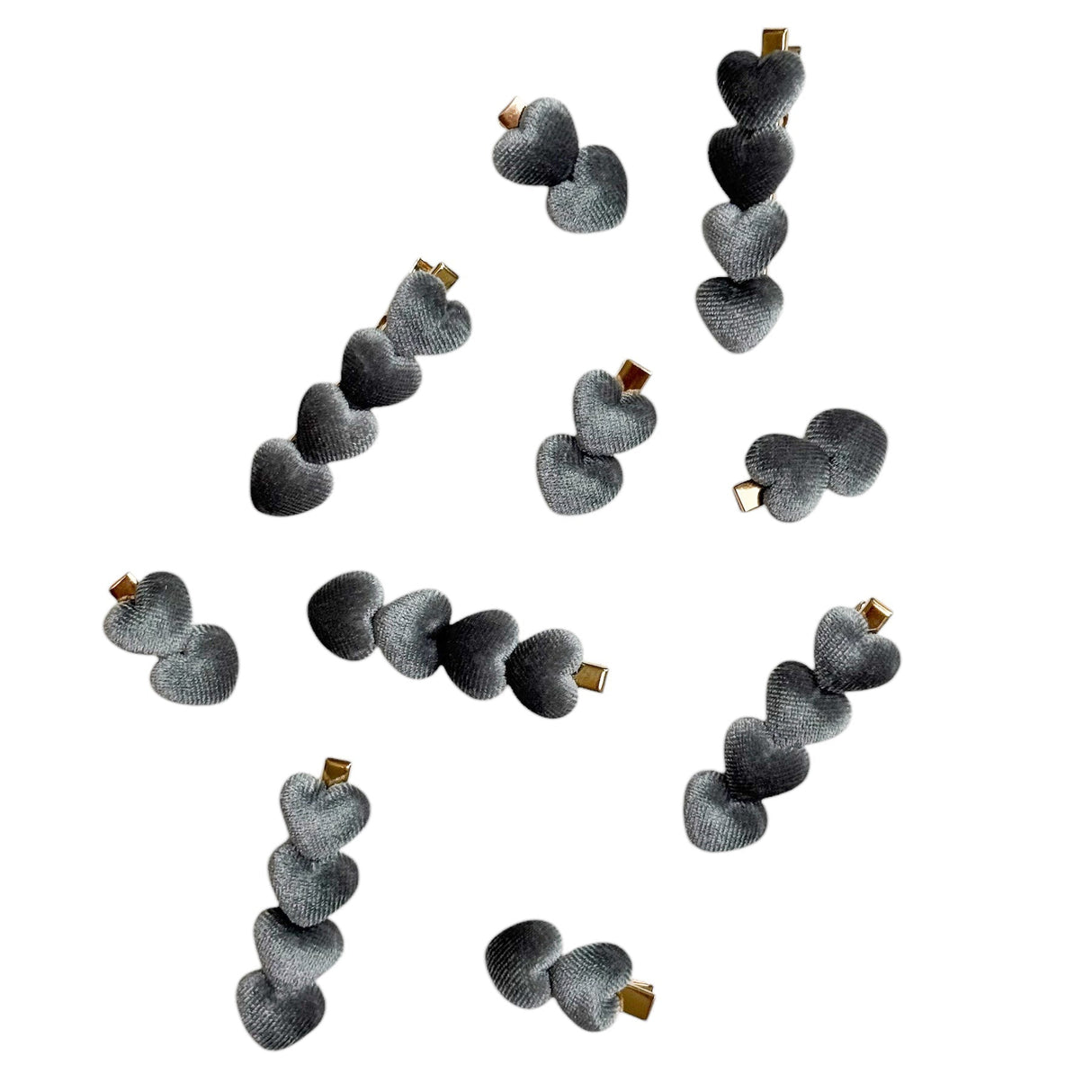 Gray Hearts Hair Clip - HoneyBug 