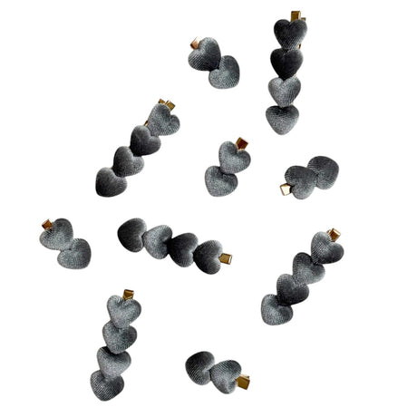 Gray Hearts Hair Clip - HoneyBug 